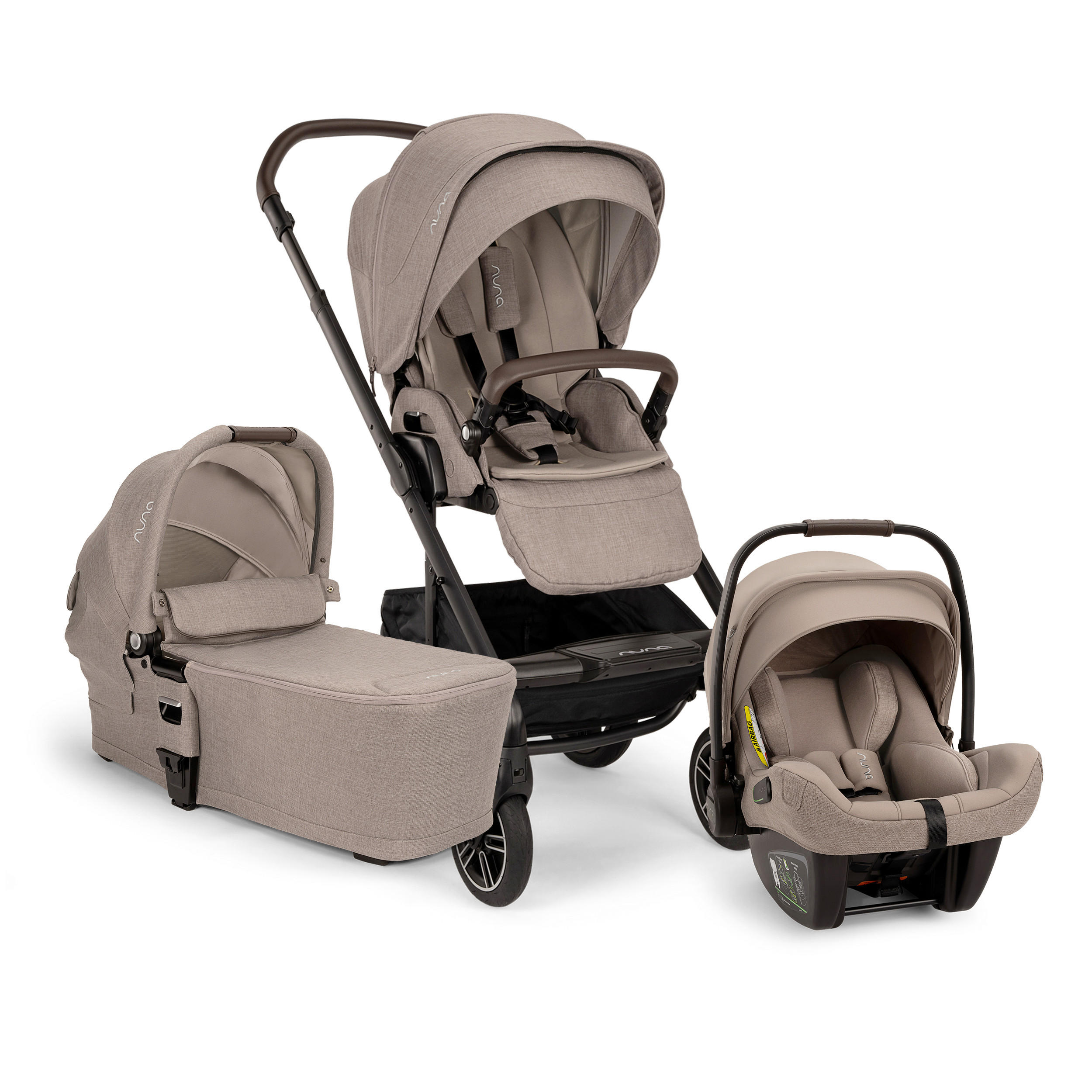 KINDERWAGENSET  MIXX NEXT  CEDAR  - Graubraun/Schwarz, Basics, Kunststoff/Textil (60/110/82cm) - Nuna