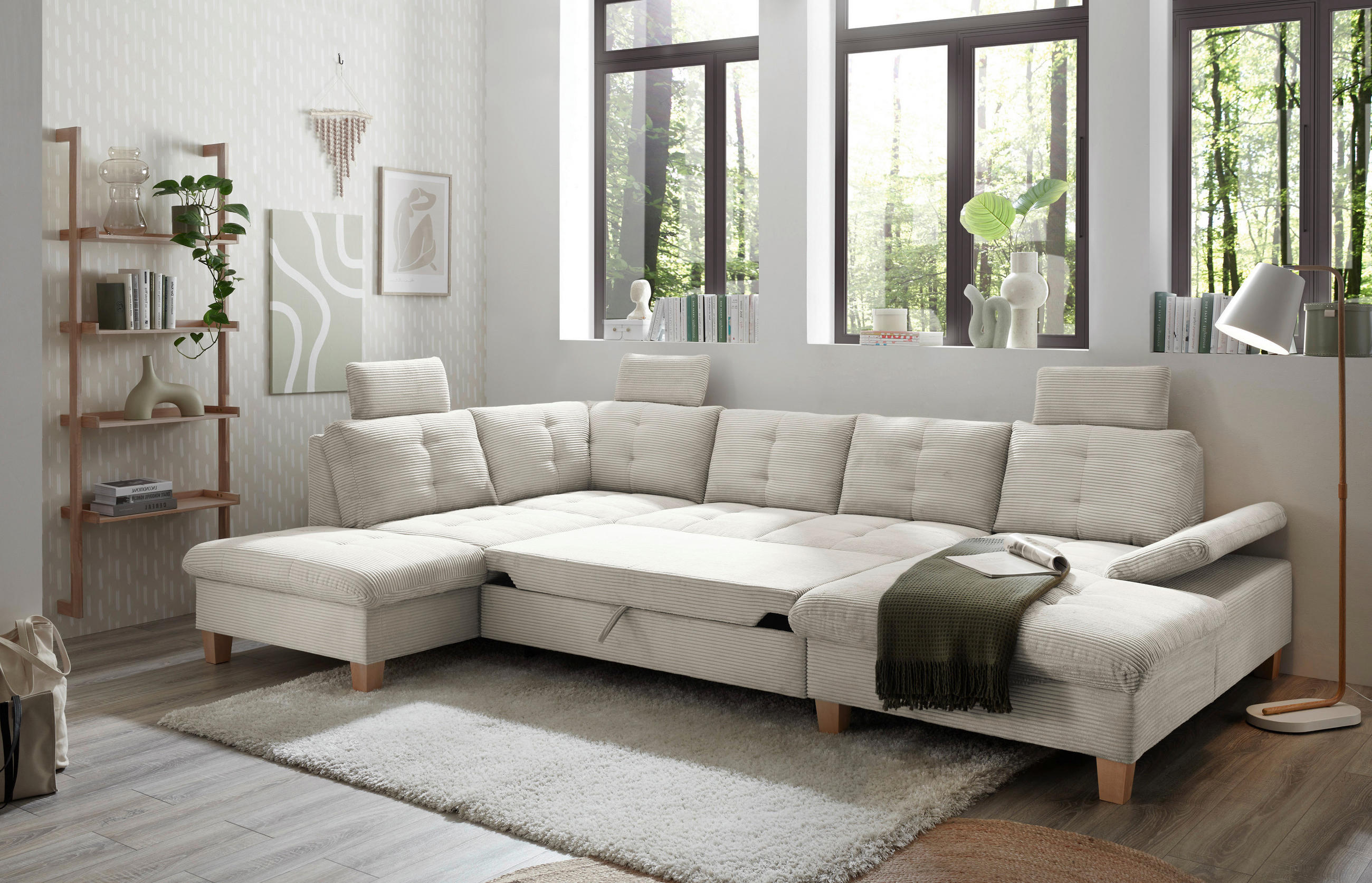 SOFFA i manchester beige  - beige/ekfärgad, Klassisk, trä/textil (220/324/170cm) - MID.YOU