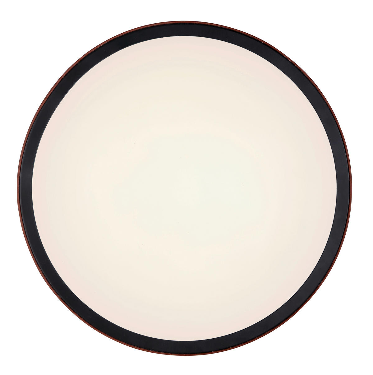 LED-DECKENLEUCHTE 12 W  30/8 cm    - Weiss/Dunkelbraun, Konventionell, Leder/Kunststoff (30/8cm) - Globo