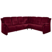 ECKSOFA in Mikrofaser Rot  - Beige/Rot, Konventionell, Textil/Metall (275/223cm) - Beldomo Comfort