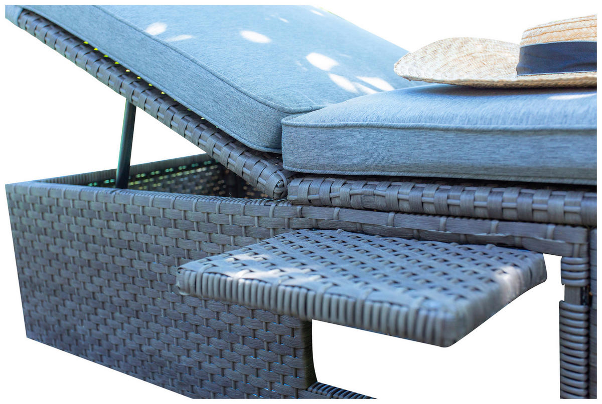 SONNENLIEGE 196.5/33.5/87.5/61 cm  - Grau, MODERN, Kunststoff/Textil (196.5/33.5/87.5/61cm) - Ambia Garden