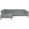 ECKSOFA in Webstoff Grau  - Schwarz/Grau, Design, Textil/Metall (205/280cm) - Xora