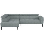 ECKSOFA in Webstoff Grau  205/280 cm  - Schwarz/Grau, Design, Textil/Metall (205/280cm) - Xora