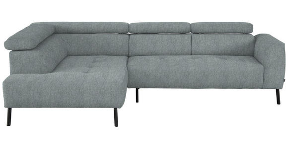 ECKSOFA in Webstoff Grau 205/280 cm - Schwarz/Grau, Design, Textil/Metall (205/280cm) - Xora