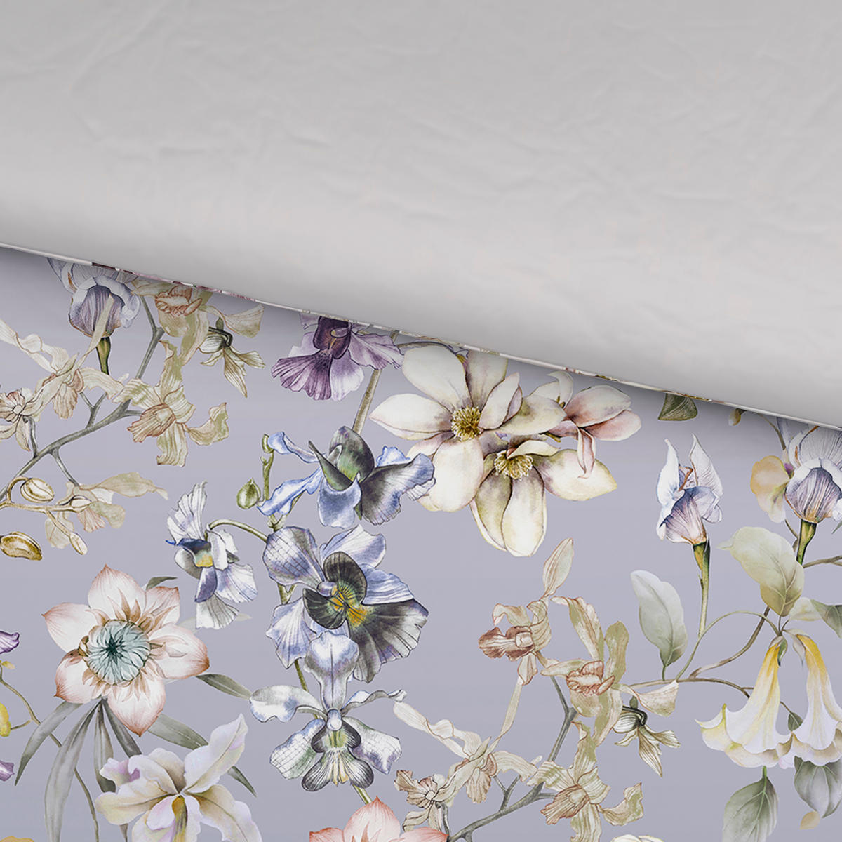 WENDEBETTWÄSCHE 2-teilig Satin 135/200 cm  - Taubenblau, Design, Textil (135/200cm) - Novel