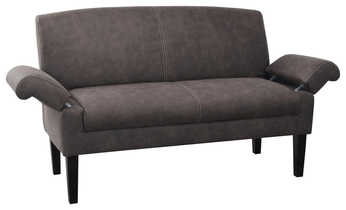 2-SITZER-SOFA in Mikrofaser Anthrazit  - Anthrazit/Beige, Konventionell, Holz/Textil (152/97/78cm) - Sit & More