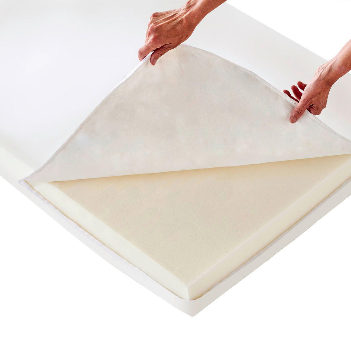 KOMFORTSCHAUMMATRATZE 90/200 cm, Höhe ca.: 9 cm,  - Weiß, MODERN, Textil (90/200cm) - MID.YOU