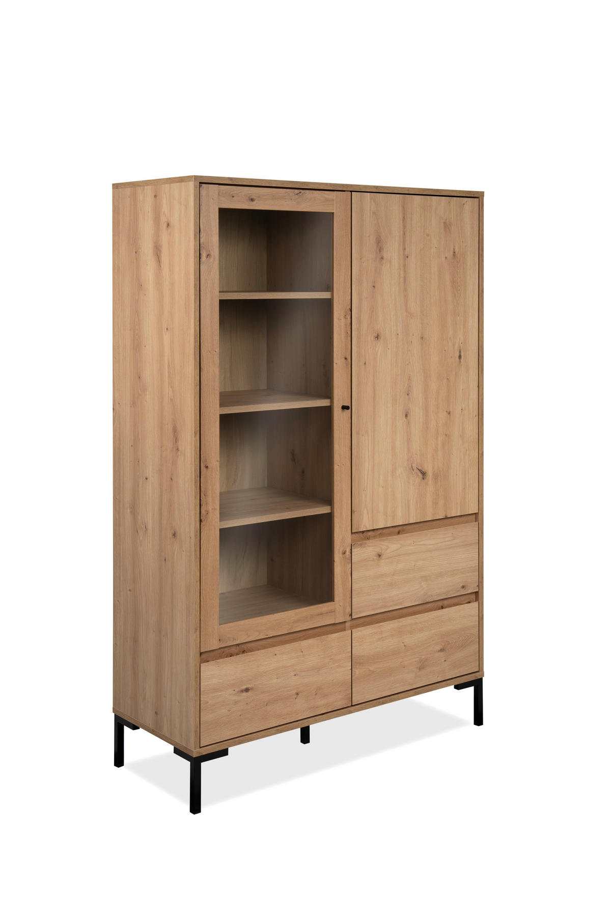 VITRINE  in Eiche Artisan  - Eiche Artisan, Design, Glas/Holzwerkstoff (100/155/40cm) - MID.YOU