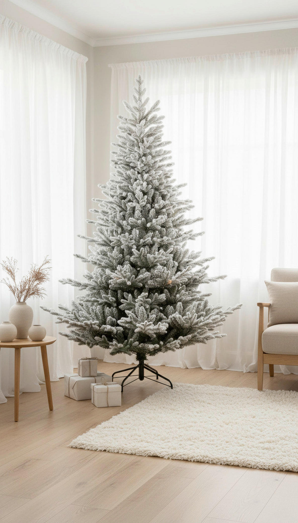 WEIHNACHTSBAUM 180 cm  - Grauweiß/Weiß, Basics, Kunststoff/Metall (112/180cm)
