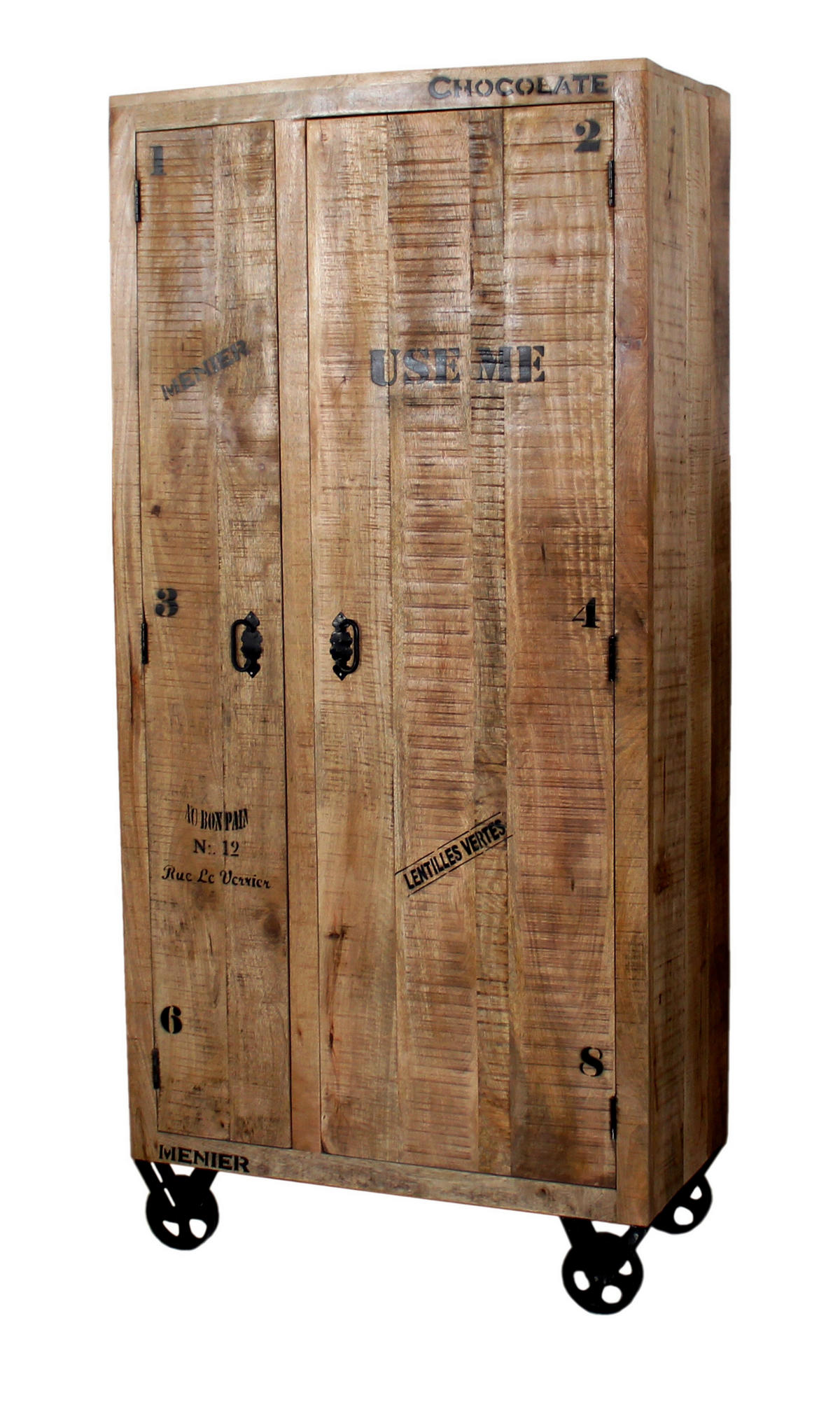 GARDEROBENSCHRANK  in 90/190/45 cm  - Schwarz/Naturfarben, Design, Holz/Metall (90/190/45cm) - MID.YOU