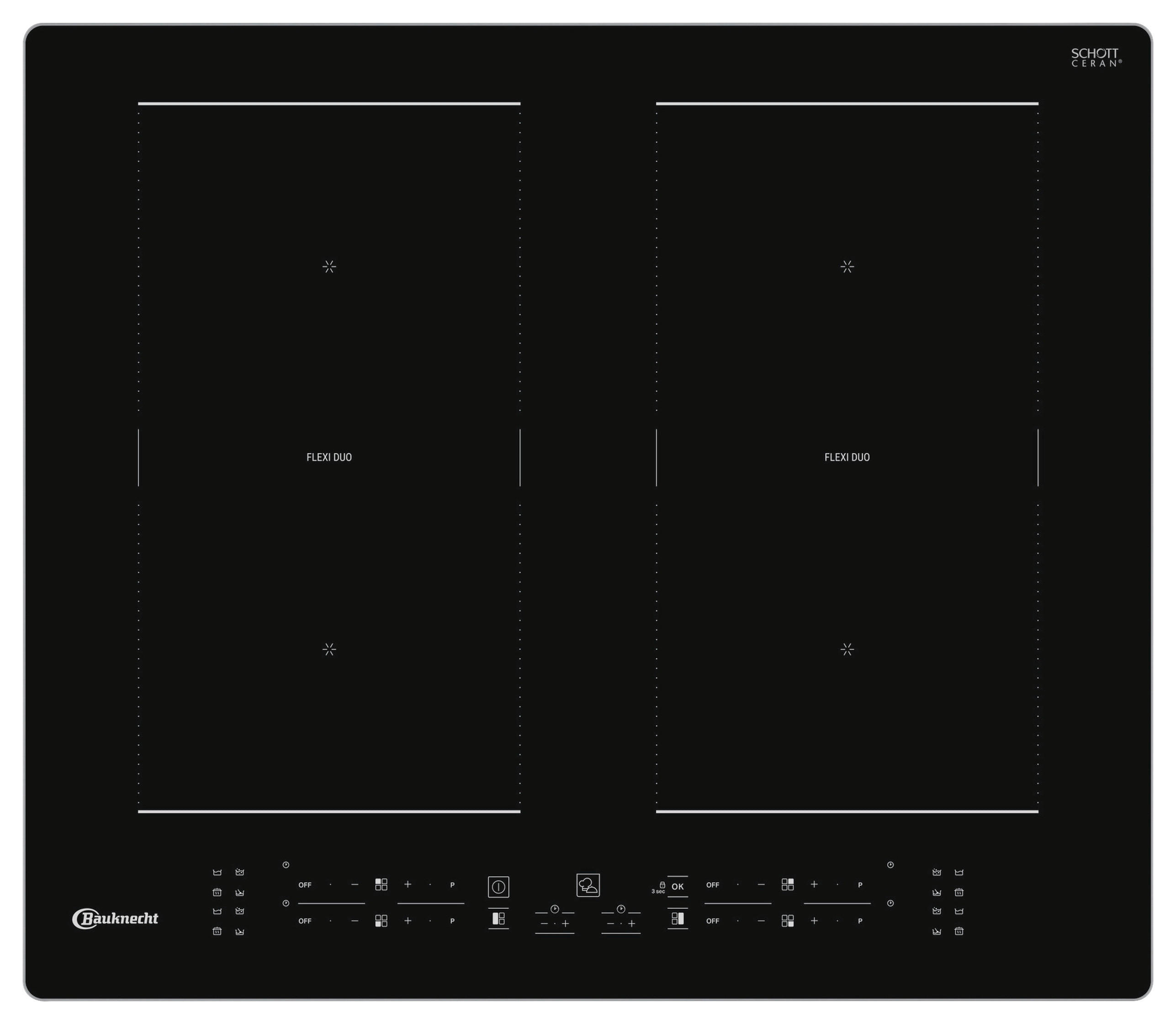 INDUKTIONSKOCHFELD BB 8760C AL  - Schwarz, Basics, Glas/Metall (60/5/52cm) - Bauknecht