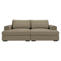 BIGSOFA  in Chenille Taupe  - Taupe/Schwarz, Design, Textil (218/80/158cm) - Lomoco