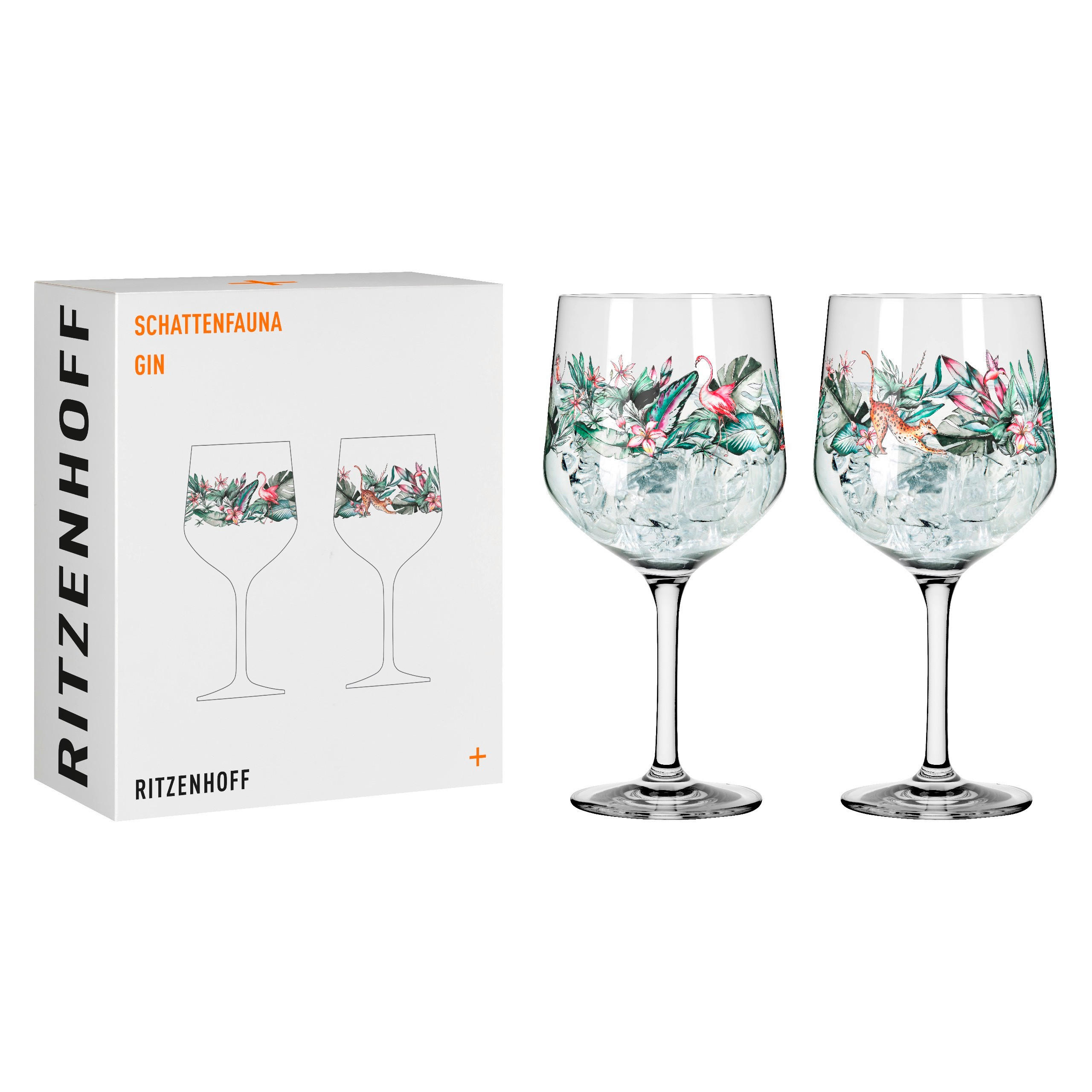 GLÄSERSET Schattenfauna 2-teilig  - Pink/Gelb, LIFESTYLE, Glas (10,7/21,8/10,7cm) - Ritzenhoff