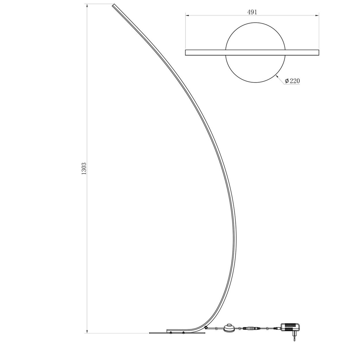 LED-STEHLEUCHTE 50/22/130 cm    - Titanfarben/Schwarz, KONVENTIONELL, Kunststoff/Metall (50/22/130cm)