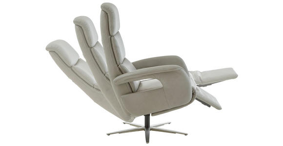 RELAXSESSEL in Leder Greige  - Edelstahlfarben/Greige, Design, Leder/Metall (76/119/86cm) - Dieter Knoll
