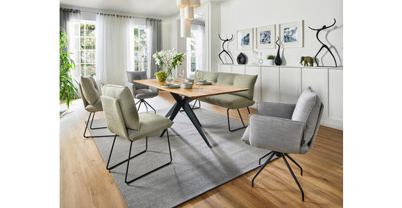 STUHL in Stahl Struktur Metall, Textil - Beige/Schwarz, Design, Textil/Metall (50/90/70cm) - Dieter Knoll