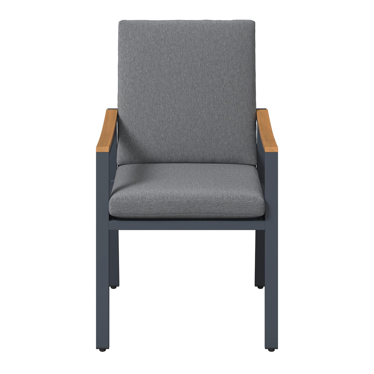 GARTENSTUHL in Holz, Metall, Textil Naturfarben, Dunkelgrau  - Dunkelgrau/Naturfarben, Basics, Holz/Textil (56/91/69cm) - Ambia Garden