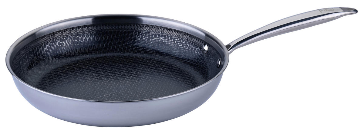 PÁNEV,  28 cm  - barvy stříbra, Basics, kov (28cm) - Chefkoch+Fackelmann