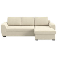 ECKSOFA Beige Cord Zierkissen, Bettkasten  - Beige/Schwarz, Trend, Kunststoff/Textil (253/154cm) - MID.YOU