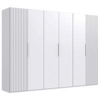 DREHTÜRENSCHRANK 300/216/58 cm,  in Weiß, 6-türig  - Weiß, MODERN, Holzwerkstoff/Metall (300/216/58cm) - MID.YOU