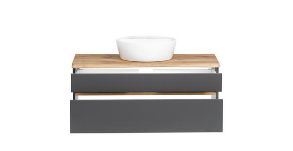WASCHTISCHKOMBI 101 cm - Graphitfarben/Weiß, Natur, Keramik/Holzwerkstoff (101cm) - Xora