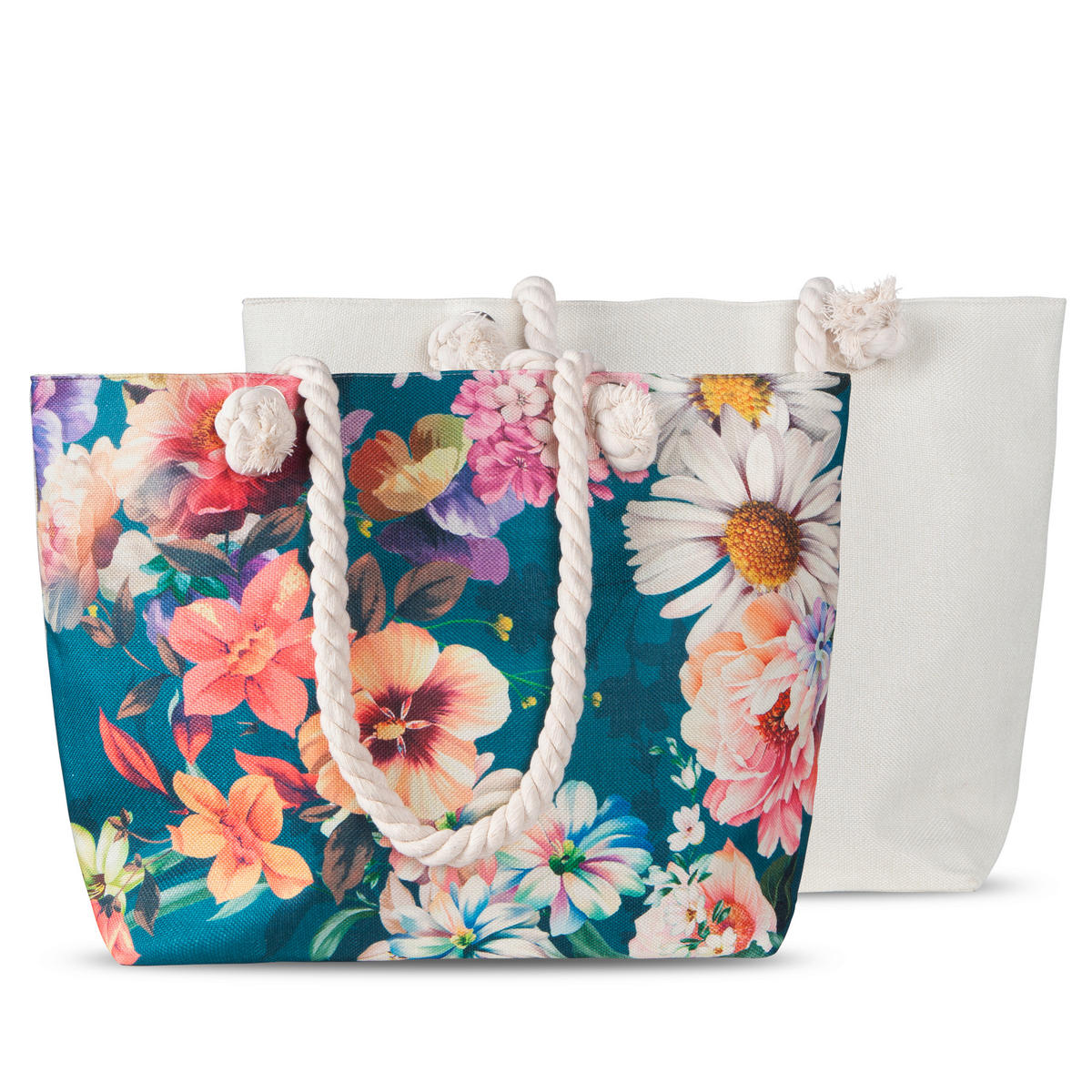 STRANDTASCHE - Blau, KONVENTIONELL, Textil (43/60cm)