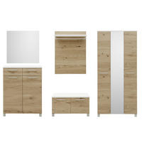 GARDEROBE 6-teilig  in 290/193/40 cm  - Weiss/Eichefarben, Design, Holz/Holzwerkstoff (290/193/40cm) - Dieter Knoll
