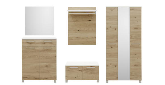 GARDEROBE 290/193/40 cm  - Eichefarben/Weiß, Design, Holz/Holzwerkstoff (290/193/40cm) - Dieter Knoll