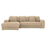 ECKSOFA in Cord Beige  182/302 cm  - Beige/Schwarz, MODERN, Kunststoff/Textil (182/302cm) - Carryhome