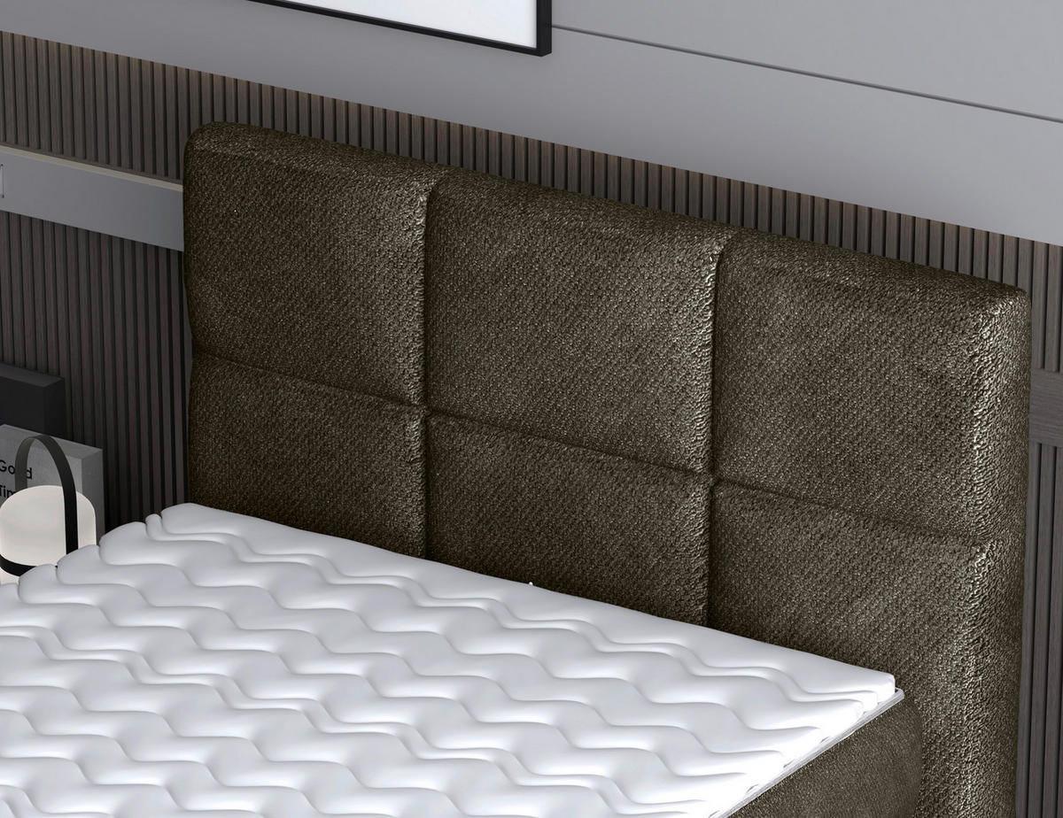 BOXSPRINGBETT 120/200 cm,  in Waldgrün, Matratze, Topper, motorische Verstellbarkeit, Fernbedienung, H3 = fest  - Waldgrün/Schwarz, KONVENTIONELL, Holz/Kunststoff (120/200cm) - Chameo