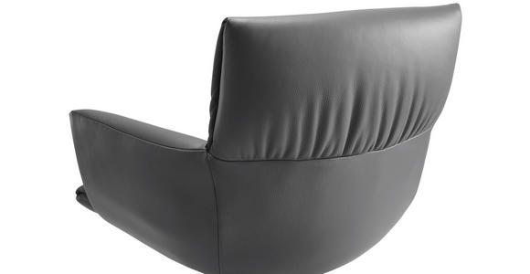 ARMLEHNSTUHL in Eisen Echtleder pigmentiert - Anthrazit/Schwarz, Design, Leder/Metall (64/86/63cm) - Dieter Knoll