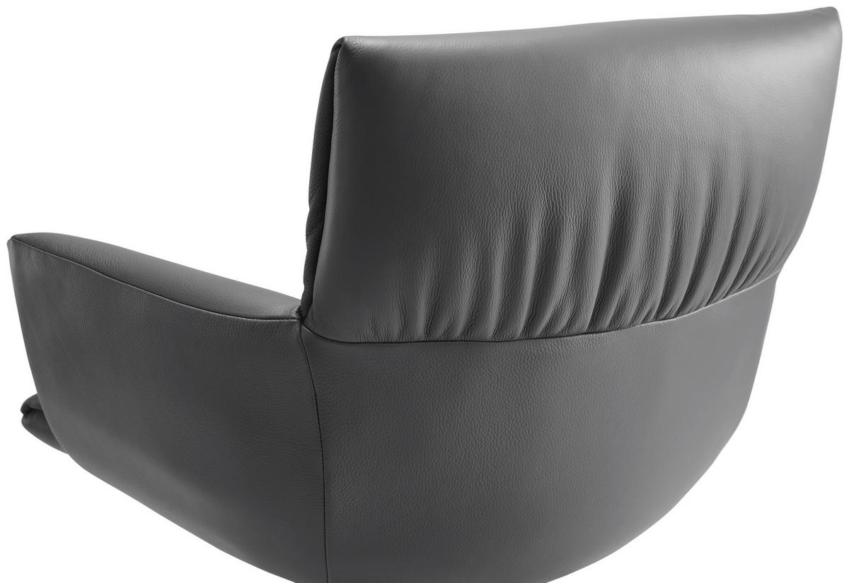 KAROSSZÉK antracit  - fekete/antracit, Design, bőr/fém (64/86/63cm) - Dieter Knoll