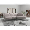 ECKSOFA ZOE E Silberfarben Chenille  - Silberfarben/Schwarz, KONVENTIONELL, Textil/Metall (309/199cm) - Sit & More