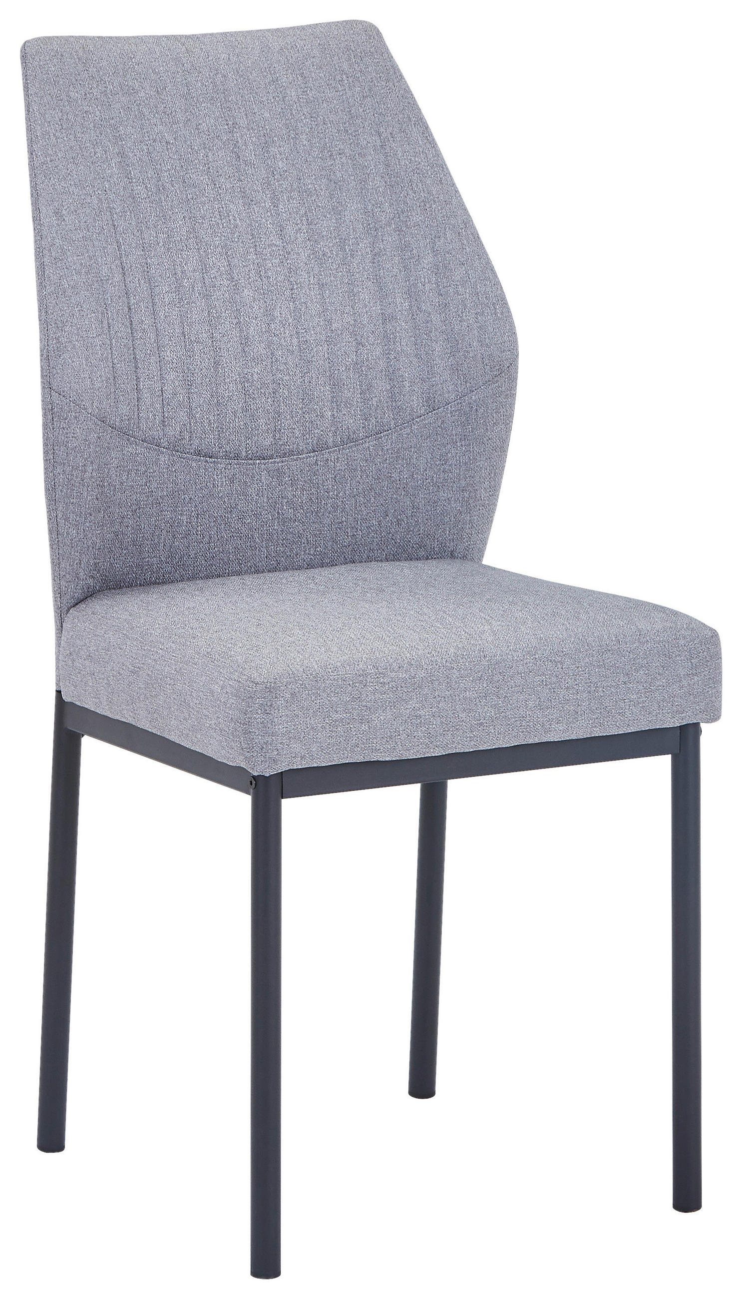 Scaun din metal, textil, gri, negru