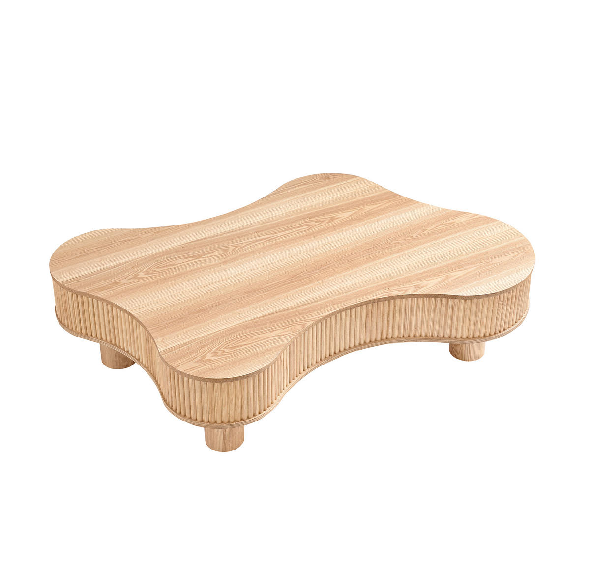 COUCHTISCH furniert 116/77/32 cm Freiform Naturfarben  - Naturfarben, MODERN, Holzwerkstoff (116/77/32cm) - Livetastic