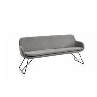 SITZBANK 180/87/65 cm Webstoff Grau Metall  - Schwarz/Grau, Design, Textil/Metall (180/87/65cm) - Musterring