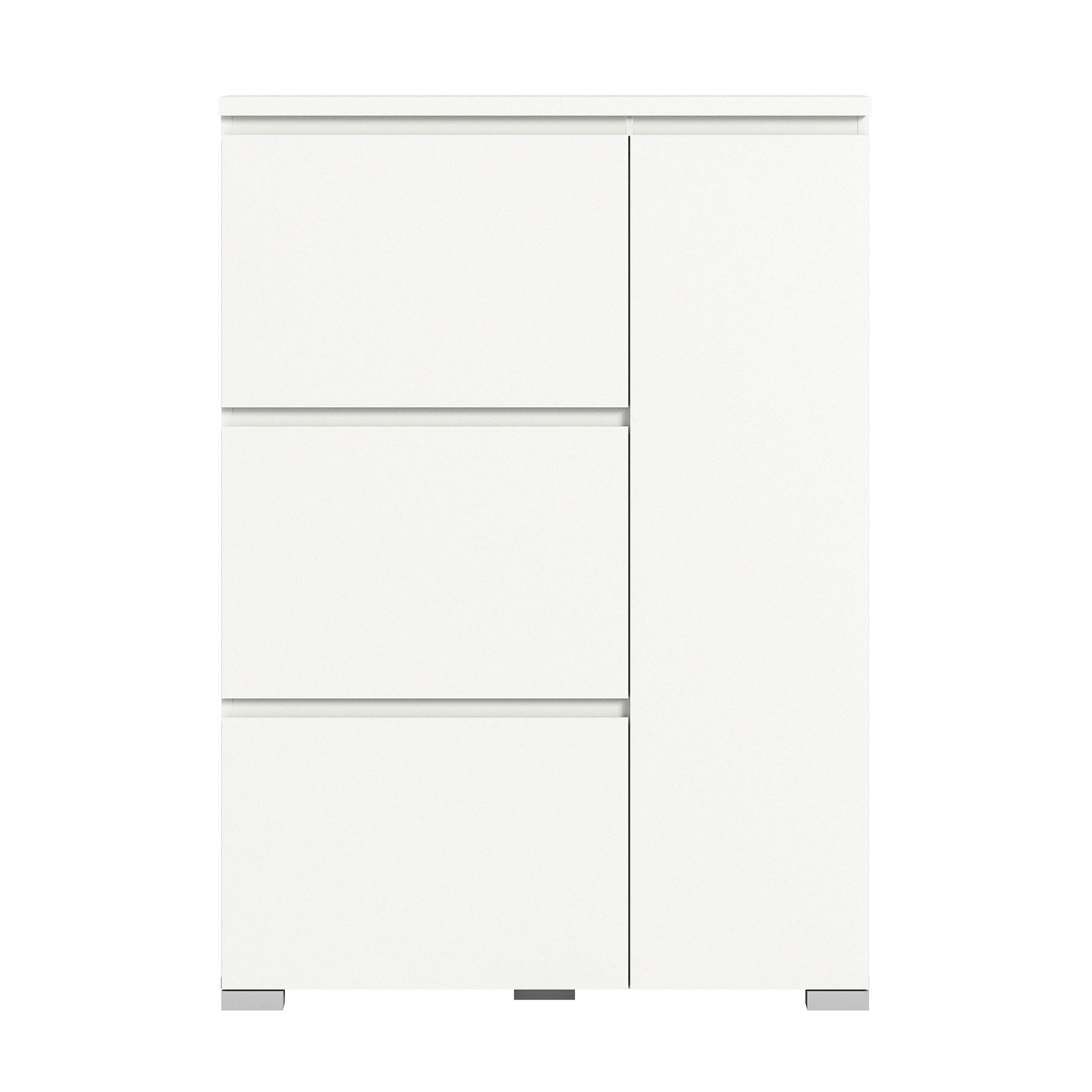 OMARA ZA ČEVLJE bela - srebrne barve/bela, Moderno, leseni material (95/133/18cm)