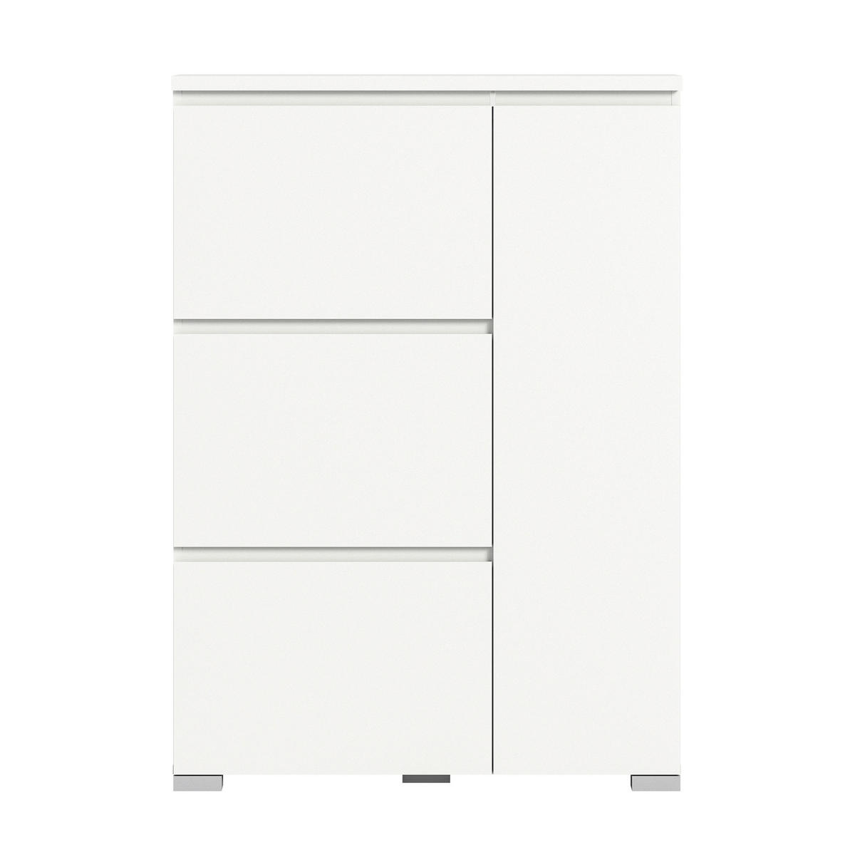 OMARA ZA ČEVLJE bela - srebrne barve/bela, Moderno, leseni material (95/133/18cm)