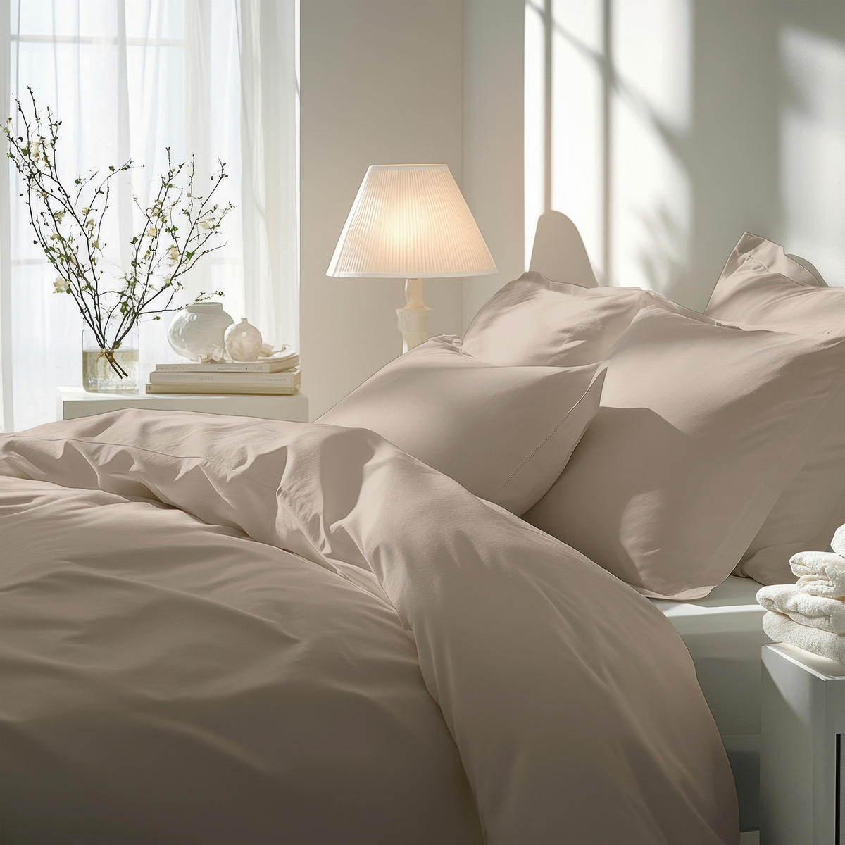 BETTWÄSCHE 2-teilig Satin 140/200 cm  - Beige, Basics, Textil (140/200cm) - Florella