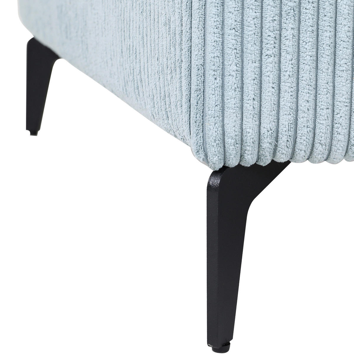 ECKSOFA in Cord Mintgrün, Hellblau  - Schwarz/Mintgrün, Konventionell, Textil/Metall (285/170cm) - Carryhome