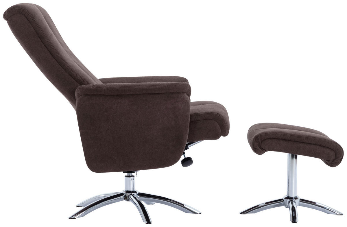 RELAXSESSELSET Chenille    - Chromfarben/Braun, KONVENTIONELL, Textil/Metall (80/113/84cm) - MID.YOU