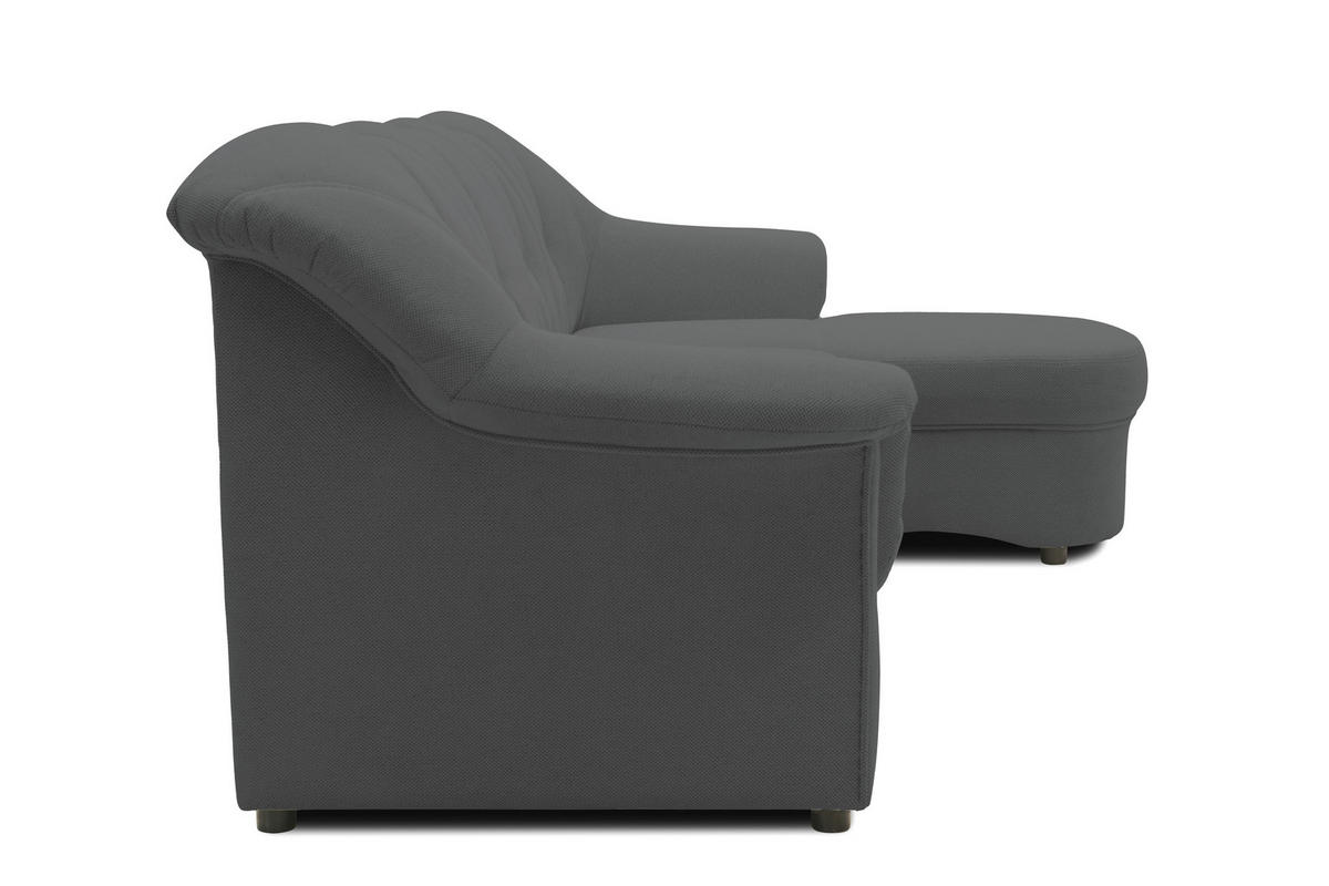 ECKSOFA FLORES FK Dunkelgrau Mikrofaser  - Dunkelgrau/Schwarz, KONVENTIONELL, Kunststoff/Textil (231/142cm) - MID.YOU