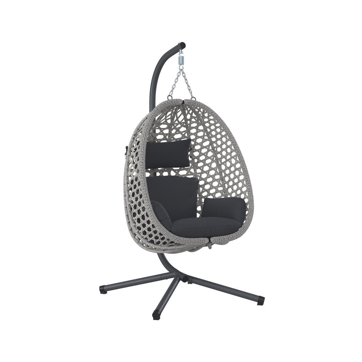 HÄNGESESSEL 94/111/68 cm  - Dunkelgrau/Grau, MODERN, Kunststoff/Textil (94/111/68cm) - Ambia Garden