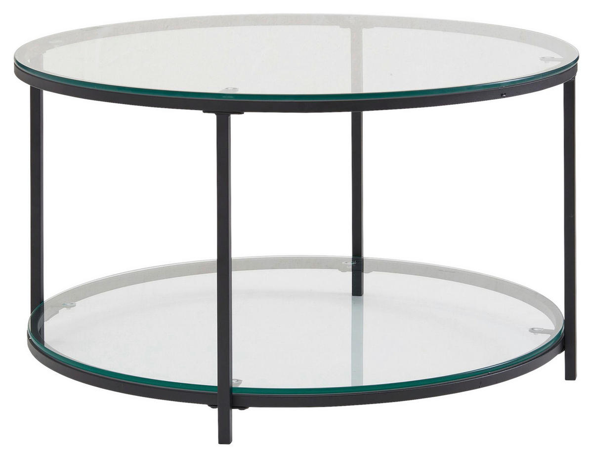 COUCHTISCH Glas 80/80/45 cm  - Schwarz, Modern, Glas/Metall (80/80/45cm) - MID.YOU