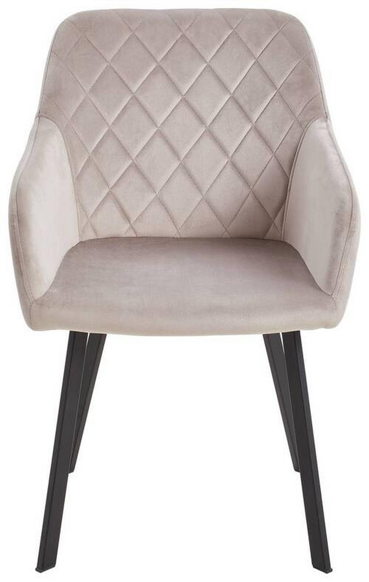ARMLEHNSTUHL  in Eisen Samt  - Taupe/Schwarz, MODERN, Holz/Textil (54/87/64cm) - Livetastic
