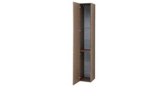 HOCHSCHRANK 30/184/33 cm  - Eiche dunkel, KONVENTIONELL, Glas/Holzwerkstoff (30/184/33cm) - Dieter Knoll