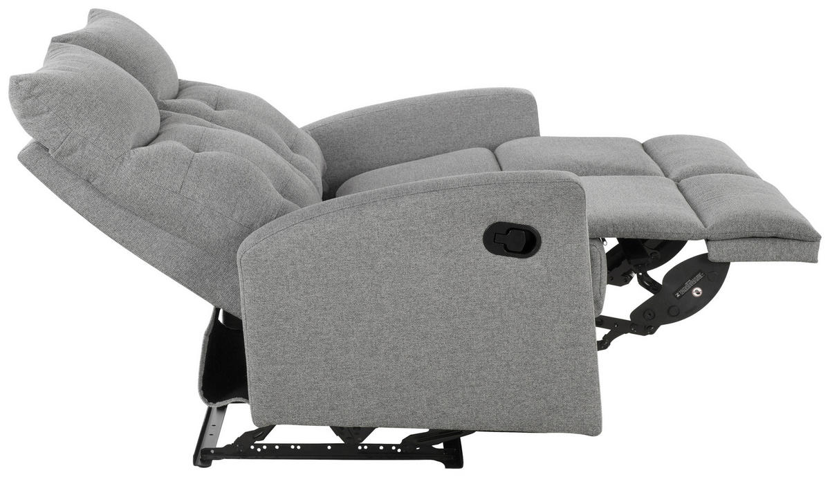 SITZGARNITUR Mikrofaser Grau  - Schwarz/Grau, Design, Textil/Metall - Livetastic