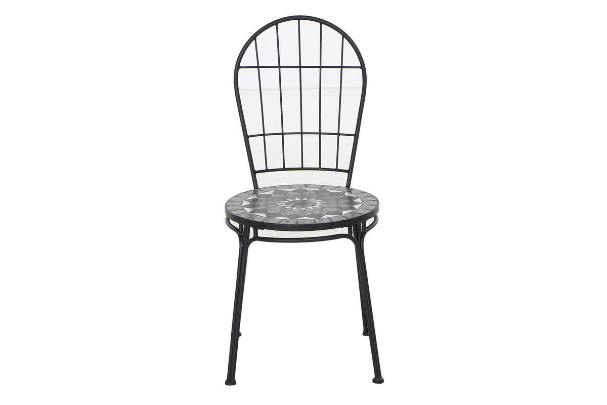 STAPELSTUHL Stahl Schwarz  - Schwarz, KONVENTIONELL, Keramik/Metall (43/93,5/49cm) - Siena Garden