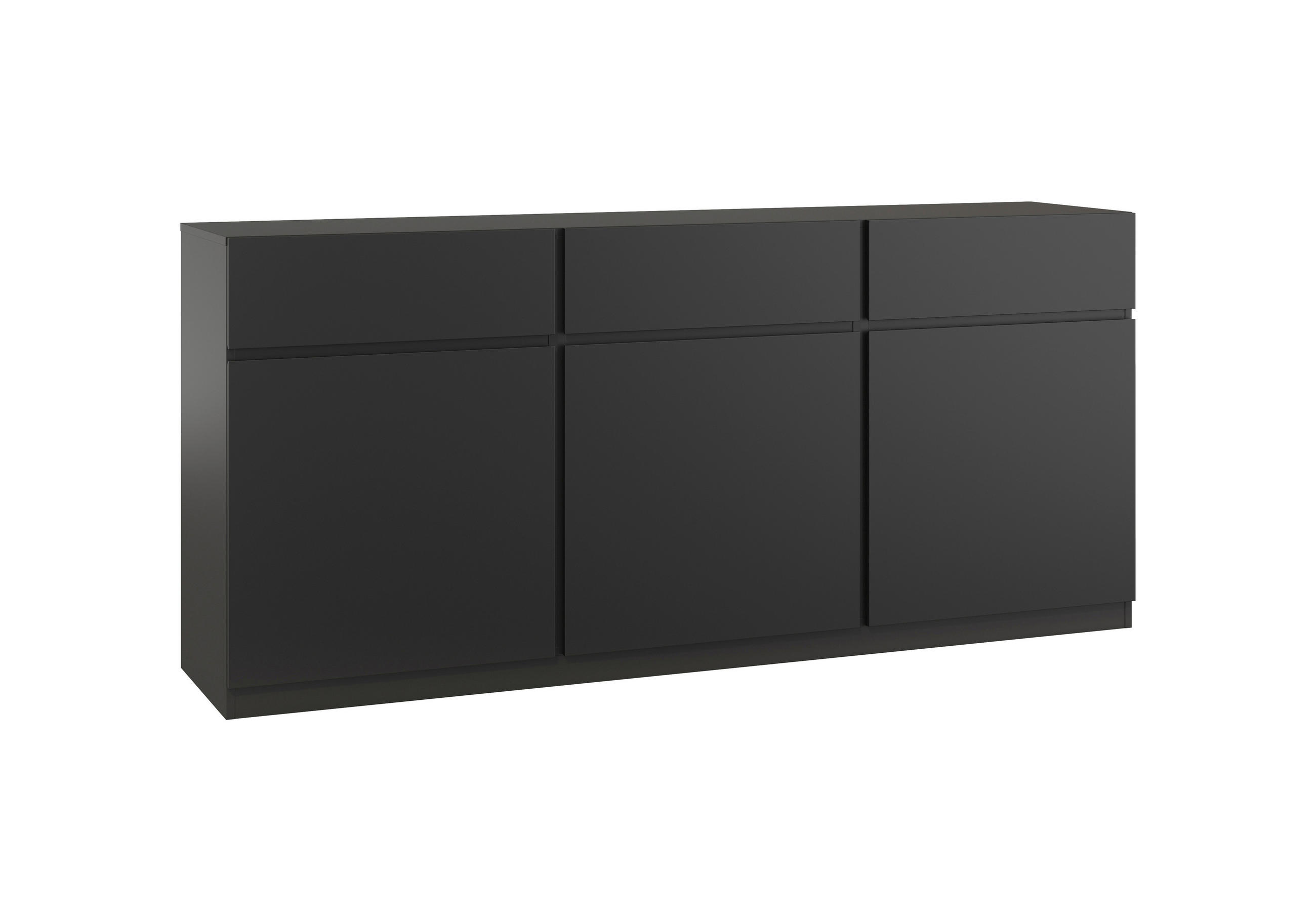 SIDEBOARD Bern 179,9/82,4/40 cm 3 Schublade(n)  - Schwarz, Design, Holzwerkstoff (179,9/82,4/40cm) - MID.YOU