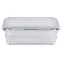 KRABIČKA NA POTRAVINY sklo  plast 1,3 l - šedá/průhledné, Basics, plast/sklo (18/12,5/5,8cm) - Boxxx